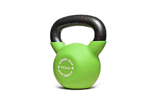 Xenios USA Neoprene Coated Cast Iron Fitness Kettlebell - Green, 10 kg