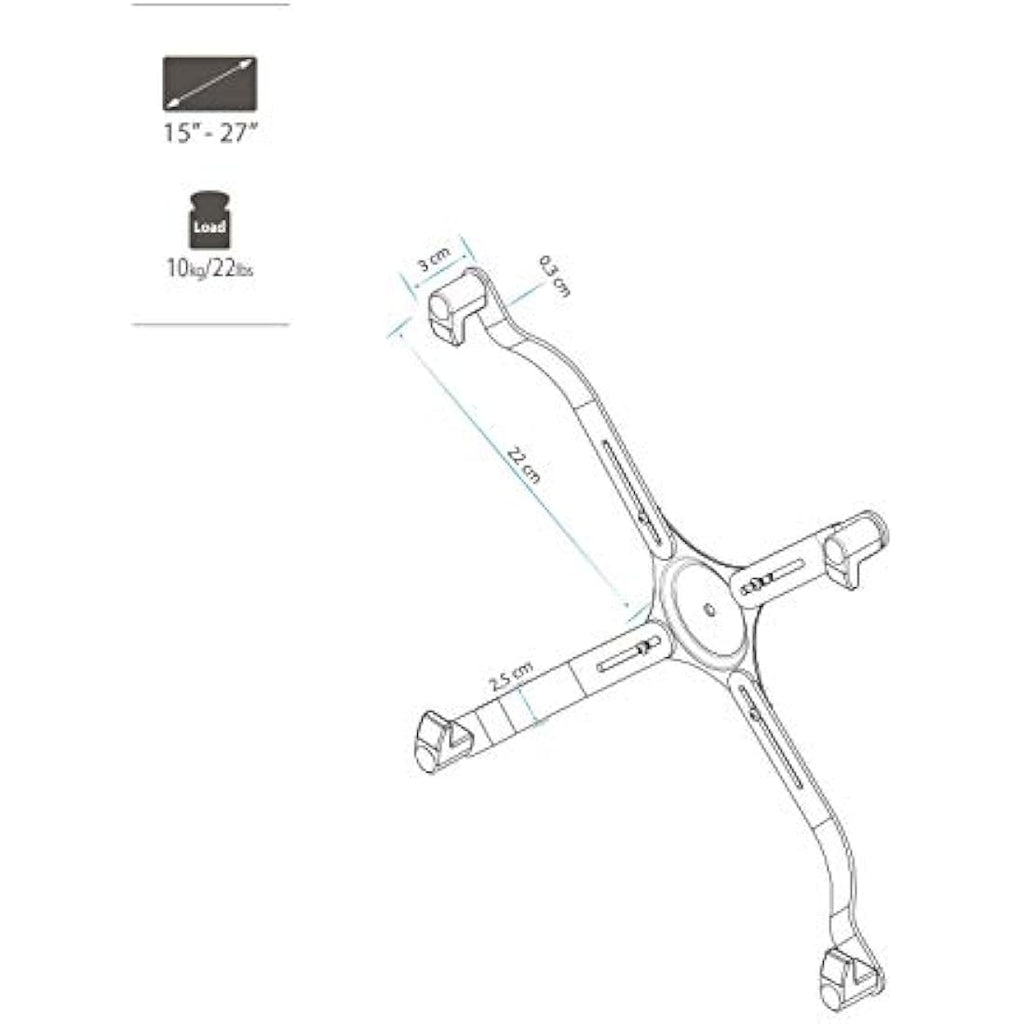 hjh OFFICE VESA Adapter Set for 15-27 Inch Monitors | Steel 10kg Load