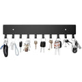 Key Holder for Wall – 10 Metal Hooks, Matte Black Key Rack