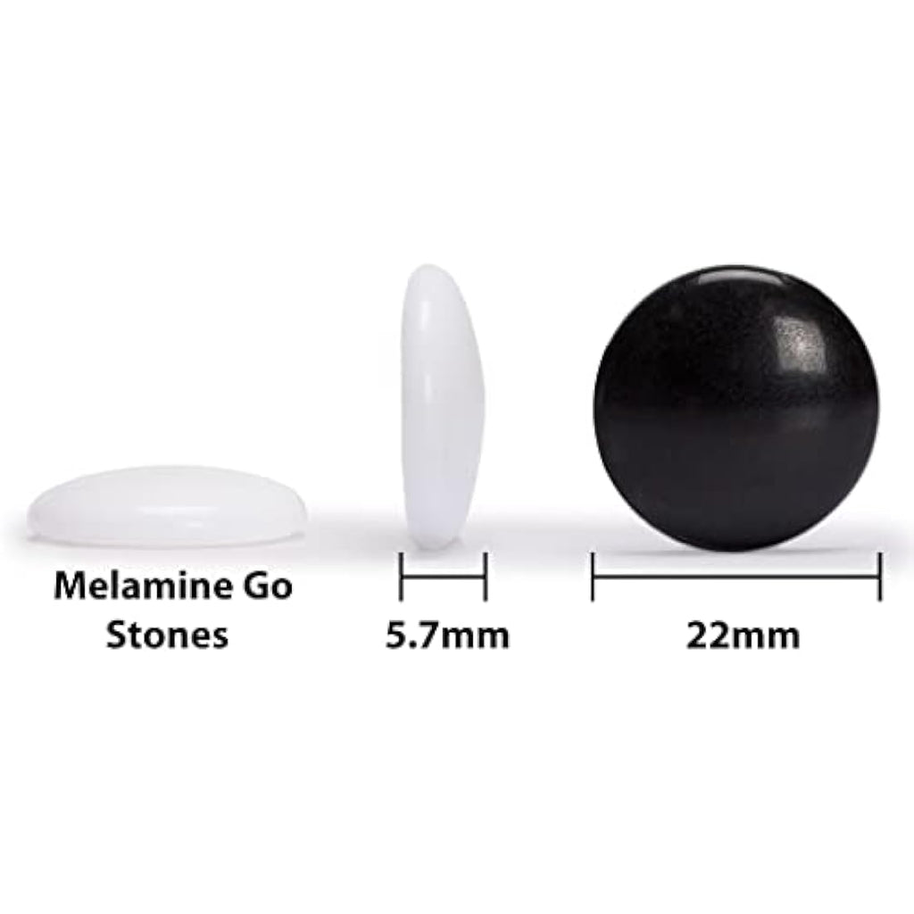 Bamboo Go Game Set - 19x19 Reversible Board & Melamine Stones