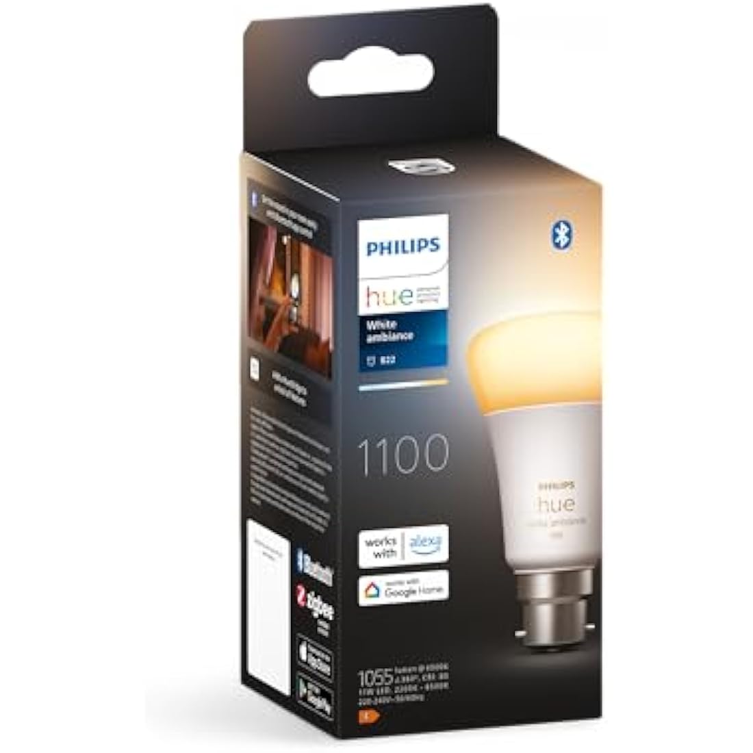 Philips Hue White Ambiance Smart LED Bulb – B22 Bayonet, 1100 Lumens