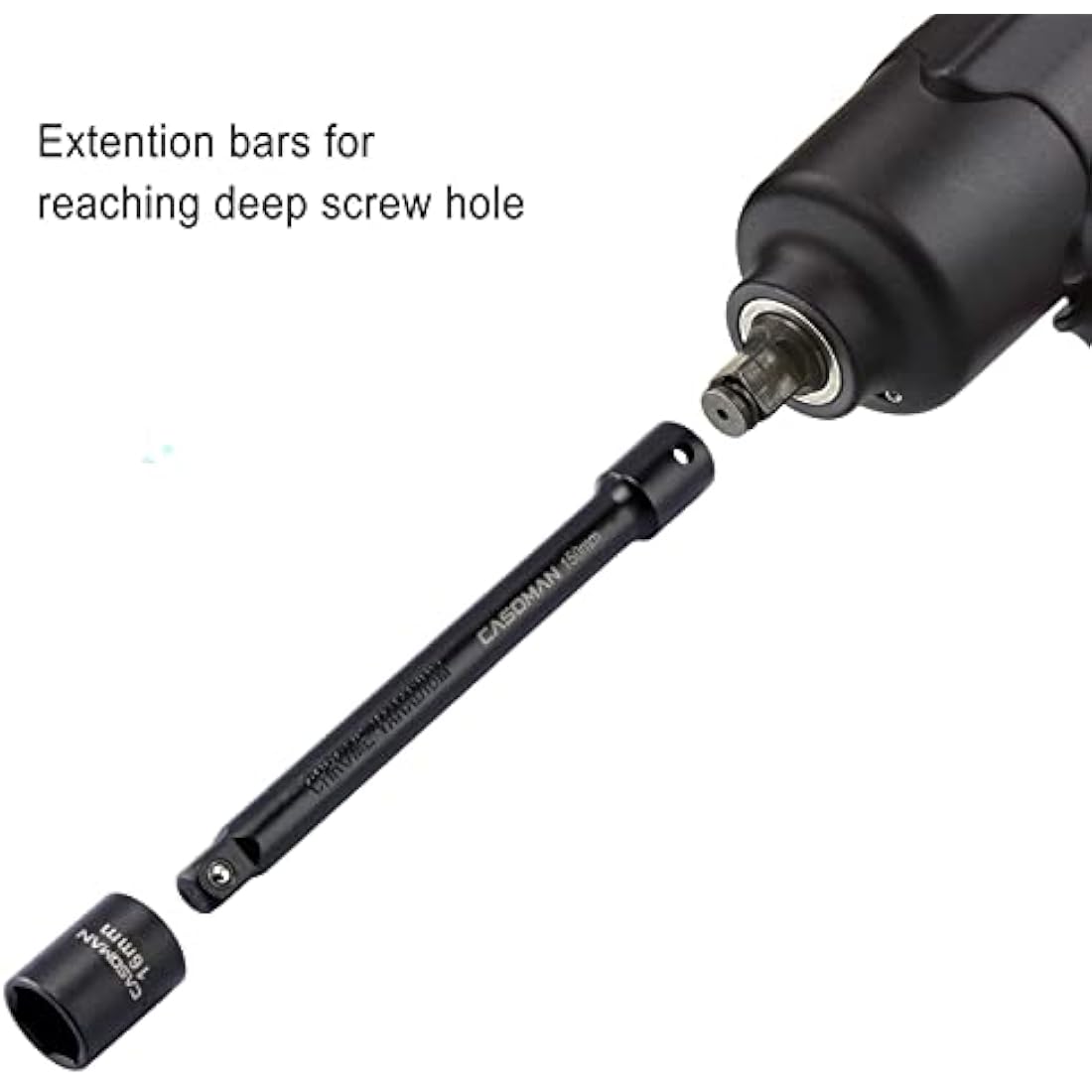 CASOMAN 18-Piece Drive Tool Accessory Set | Impact Socket Extensions