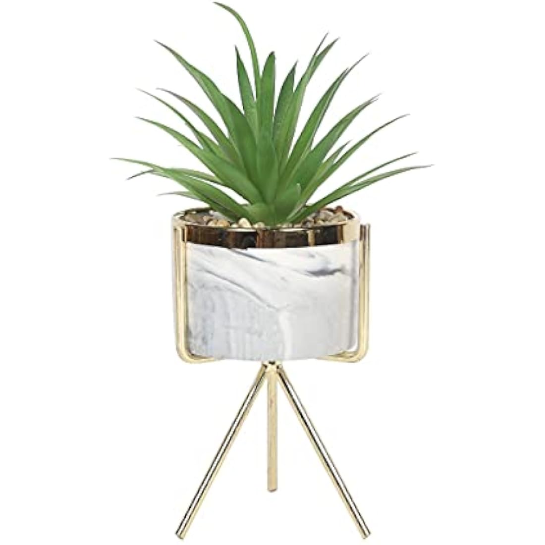 Jolof Store Faux Succulent Plant – Green Leaf Marble Stand Decor