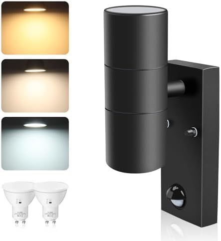 ALUSSO LED Outdoor Wall Light – PIR Motion Sensor IP65 Waterproof Lamp