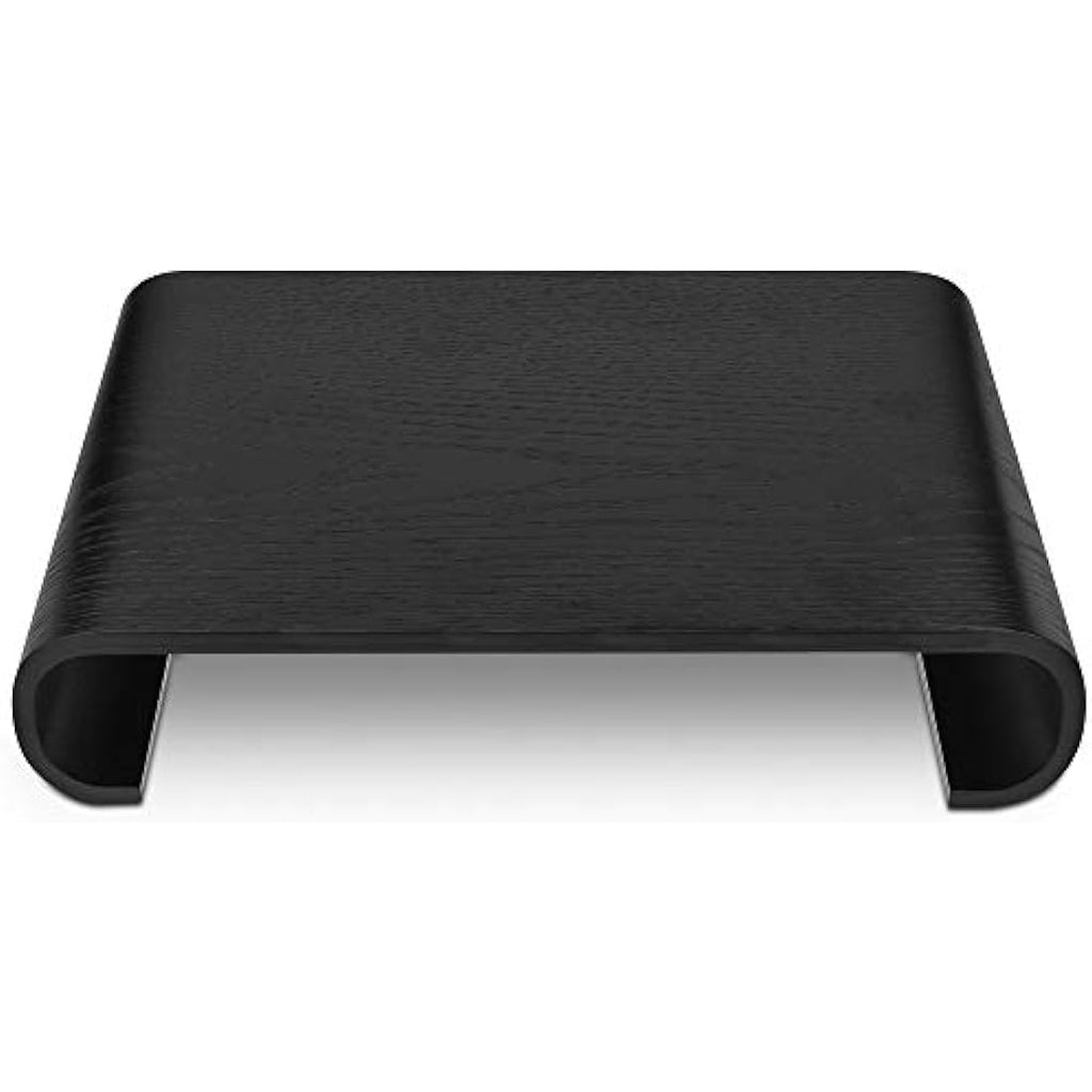 Navaris Oak Wood Monitor Riser – Ergonomic Desktop Stand in Black
