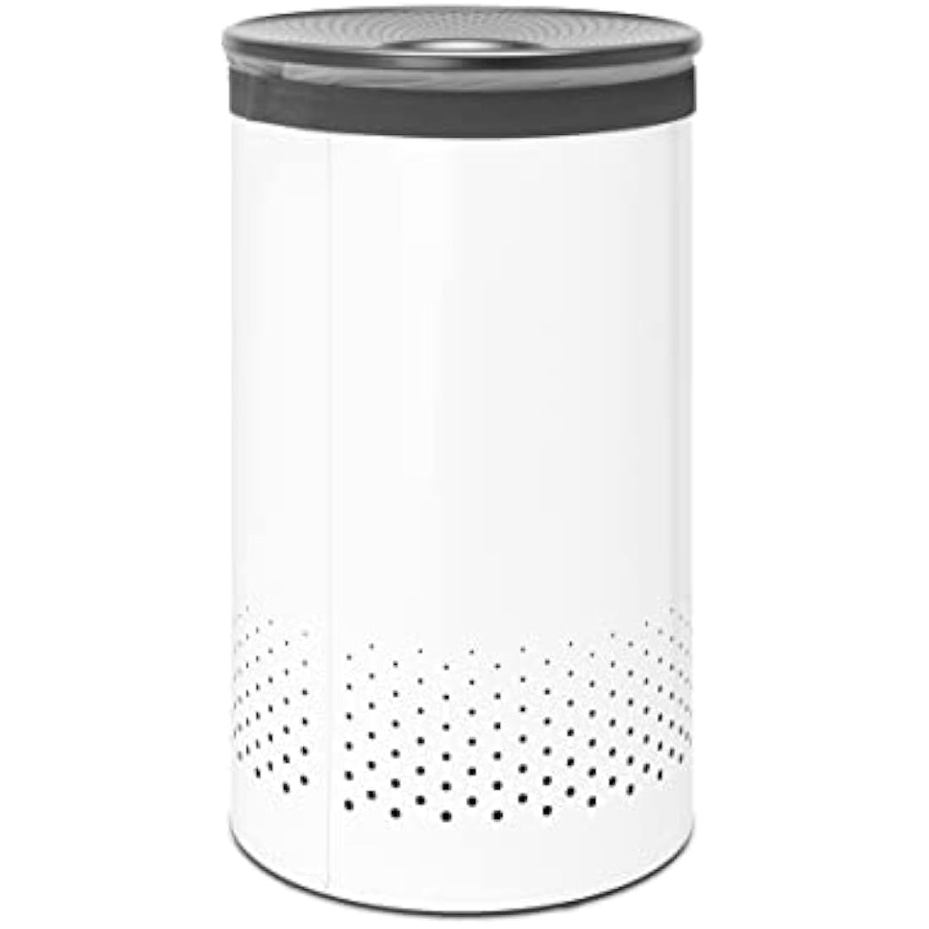 Brabantia 60L Laundry Bin – White Hamper with Removable Washable Bag