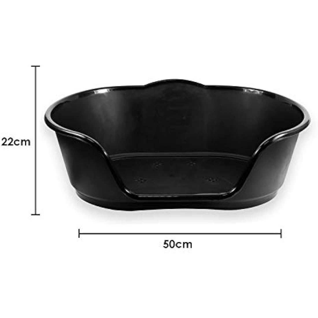 Small Plastic Pet Bed – Waterproof Dog & Cat Basket, Black