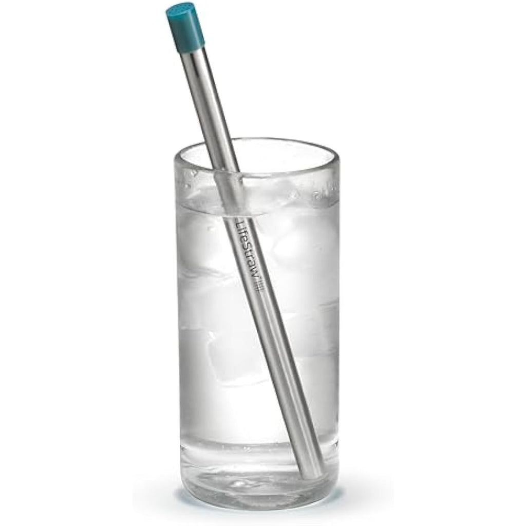 LifeStraw Sip – Stainless Steel Water Filter Straw with Case, Laguna Teal