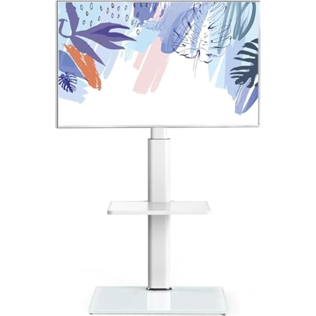 FITUEYES White TV Floor Stand | Swivel Mount for 32-60 Inch TVs