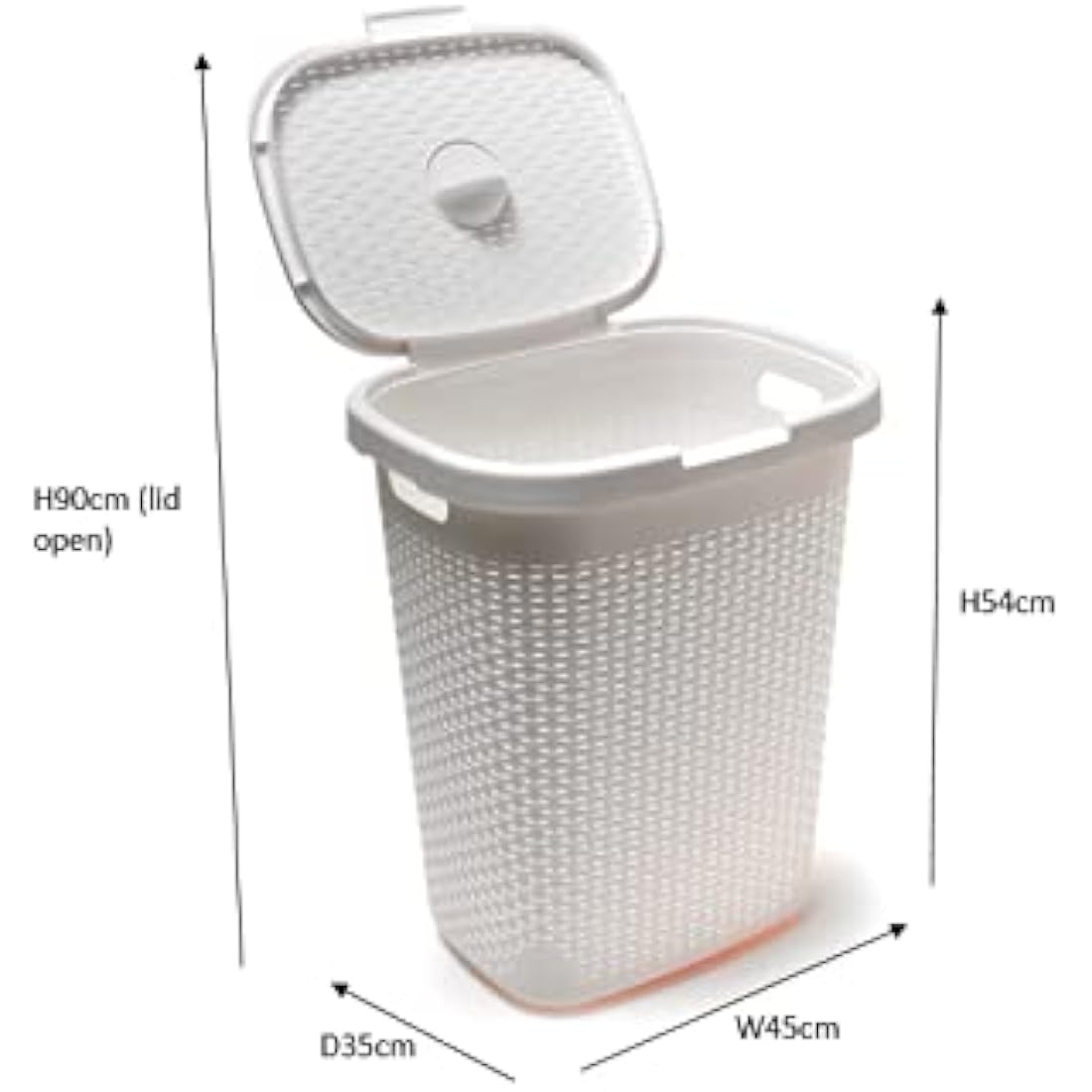 Addis 50L Faux Rattan Laundry Hamper – Cream Storage Basket with Lid