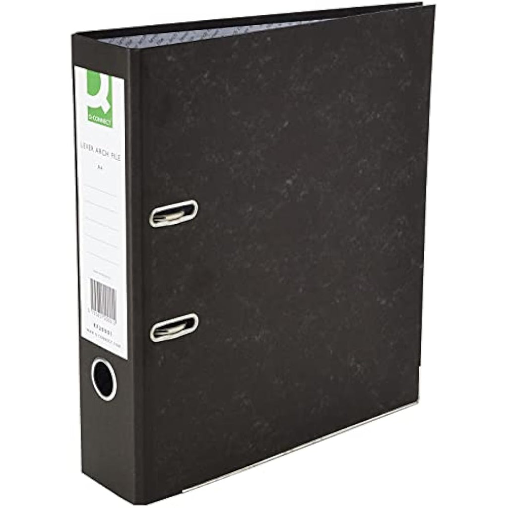 Q-Connect A4 Lever Arch File Black Marbled - 70mm Capacity (10 Pack)