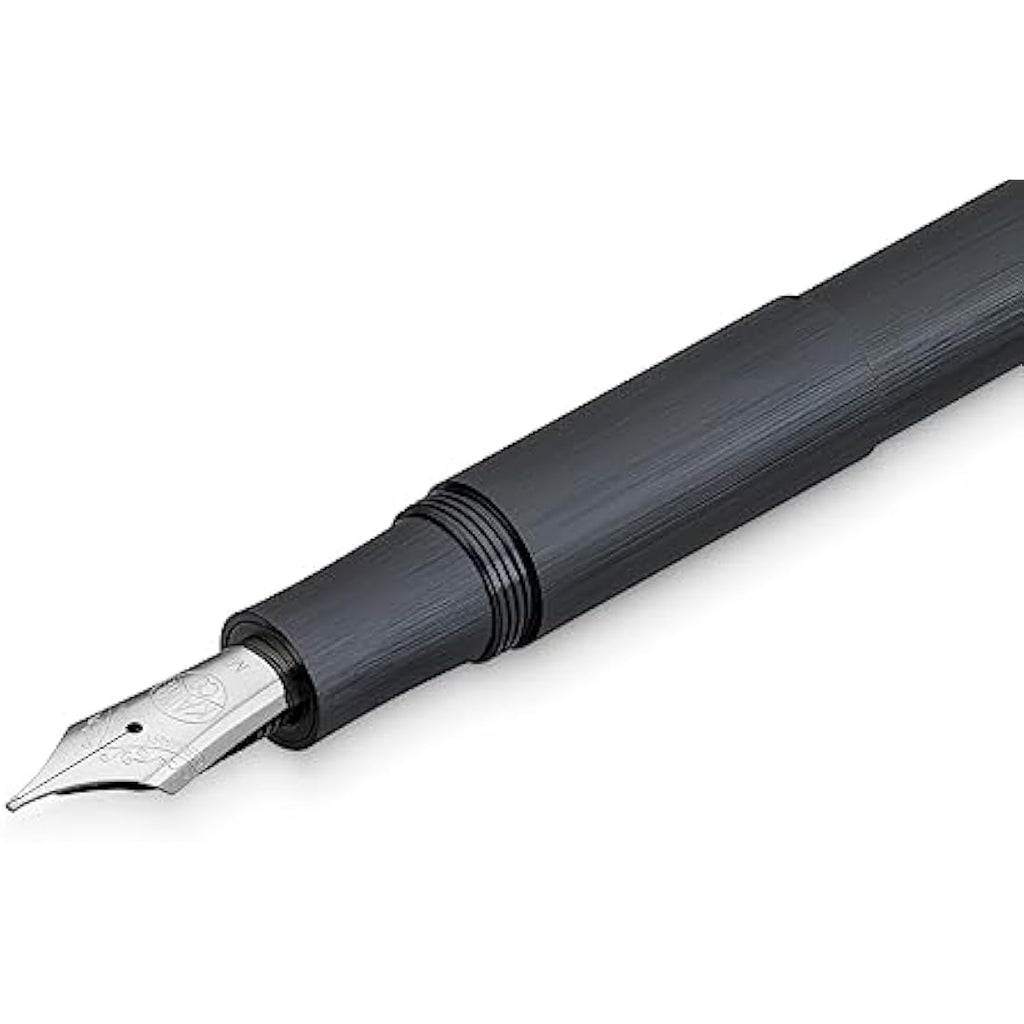 Kaweco Supra Fountain Pen - Black Aluminum - Extra Broad BB Nib