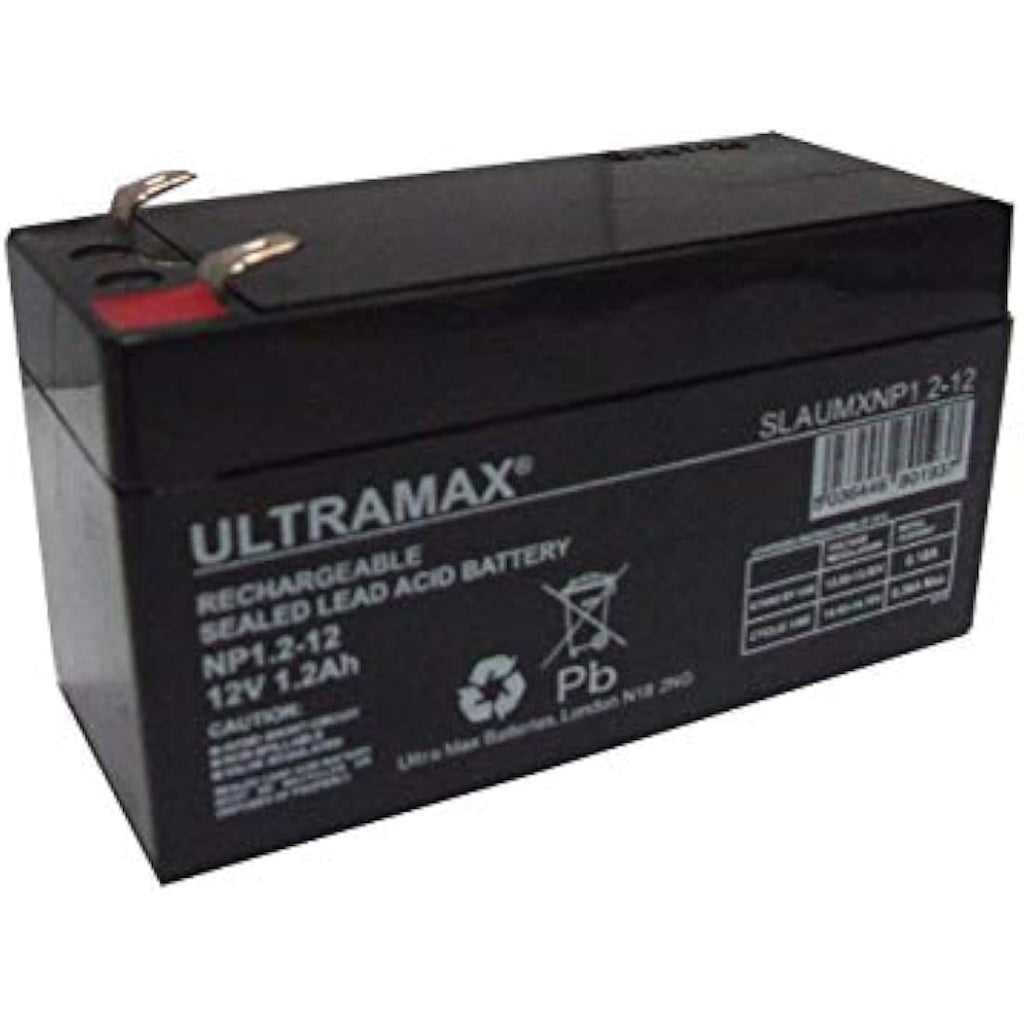 UltraMax 12V 1.2Ah Sealed Lead Acid Battery for Response Alarm Systems