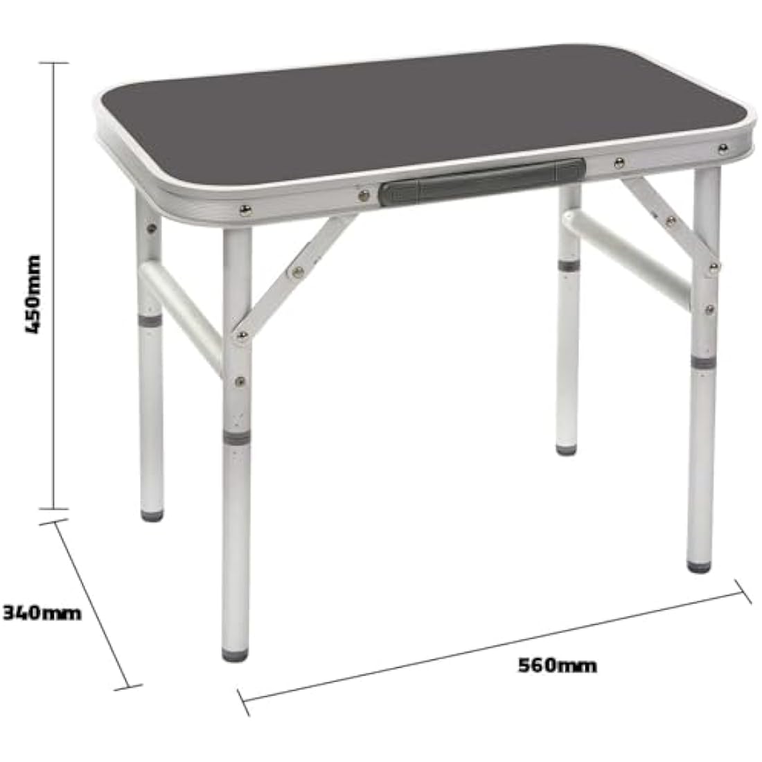 Bo-Camp Aluminium Camping Table – Adjustable & Compact – 56x34 cm