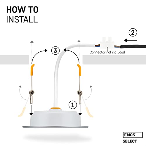EMOS LED Recessed Downlights – IP54 Waterproof Bathroom Spotlights, Set of 6