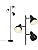 EDISHINE Industrial Floor Lamp – 3-Light Adjustable Standing Lamp, Black