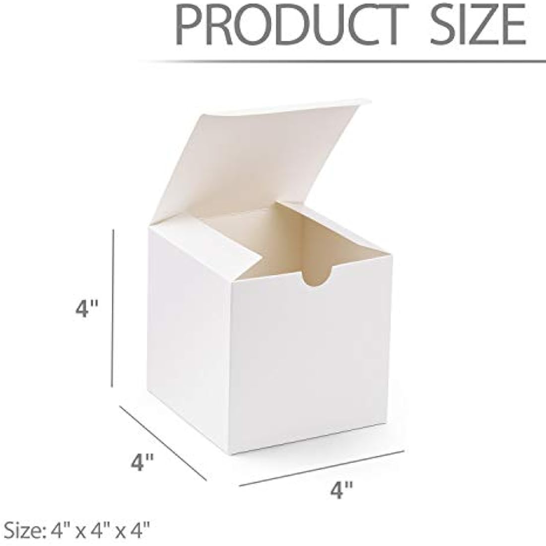 Switory White Kraft Paper Gift Boxes - 50 Pack 4x4x4" Cupcake Boxes