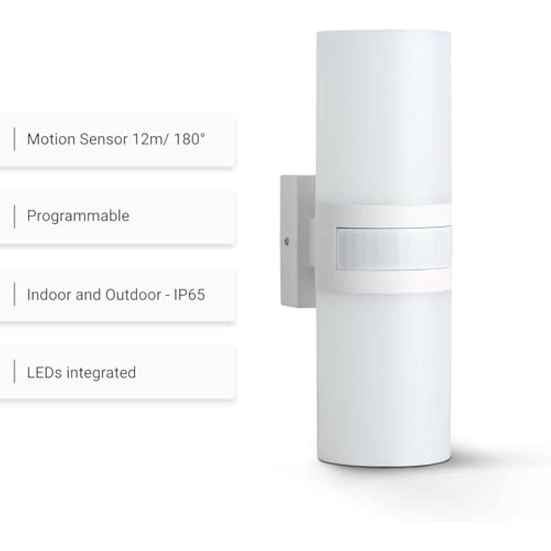 SEBSON LED Outdoor Wall Light with PIR Motion Sensor - 20W IP65 Cool White