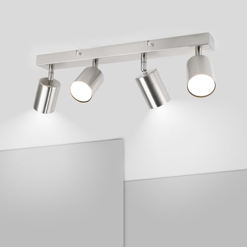 Ketom 4-Way Adjustable Ceiling Spotlight | Modern Matt Nickel GU10 Light