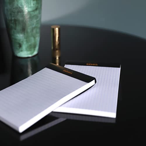 Rhodia N°16 Stapled Notepad - Black A5 Lined Paper - Pack of 10