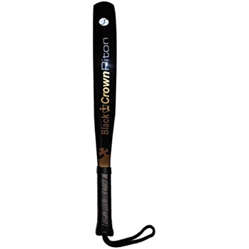 Black Crown Piton Padel Racket | Round Shape Pro Gear - 360-370g