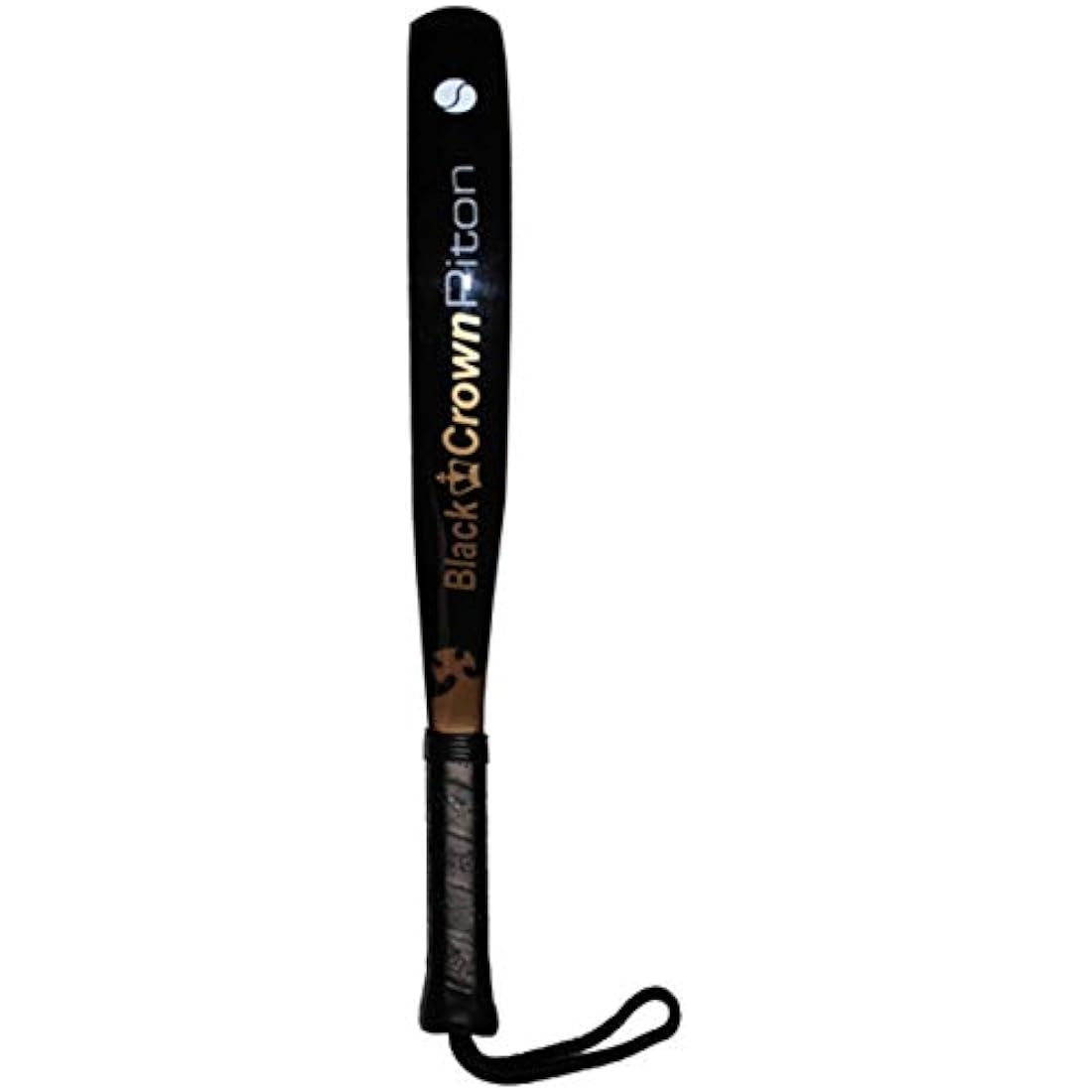 Black Crown Piton Padel Racket | Round Shape Pro Gear - 360-370g
