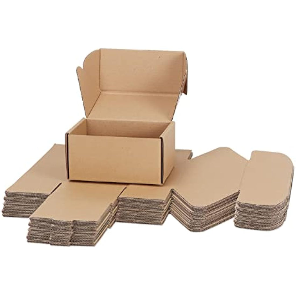 RLAVBL Small Brown Corrugated Shipping Boxes - 6x4x3 Inch (25 Pack)