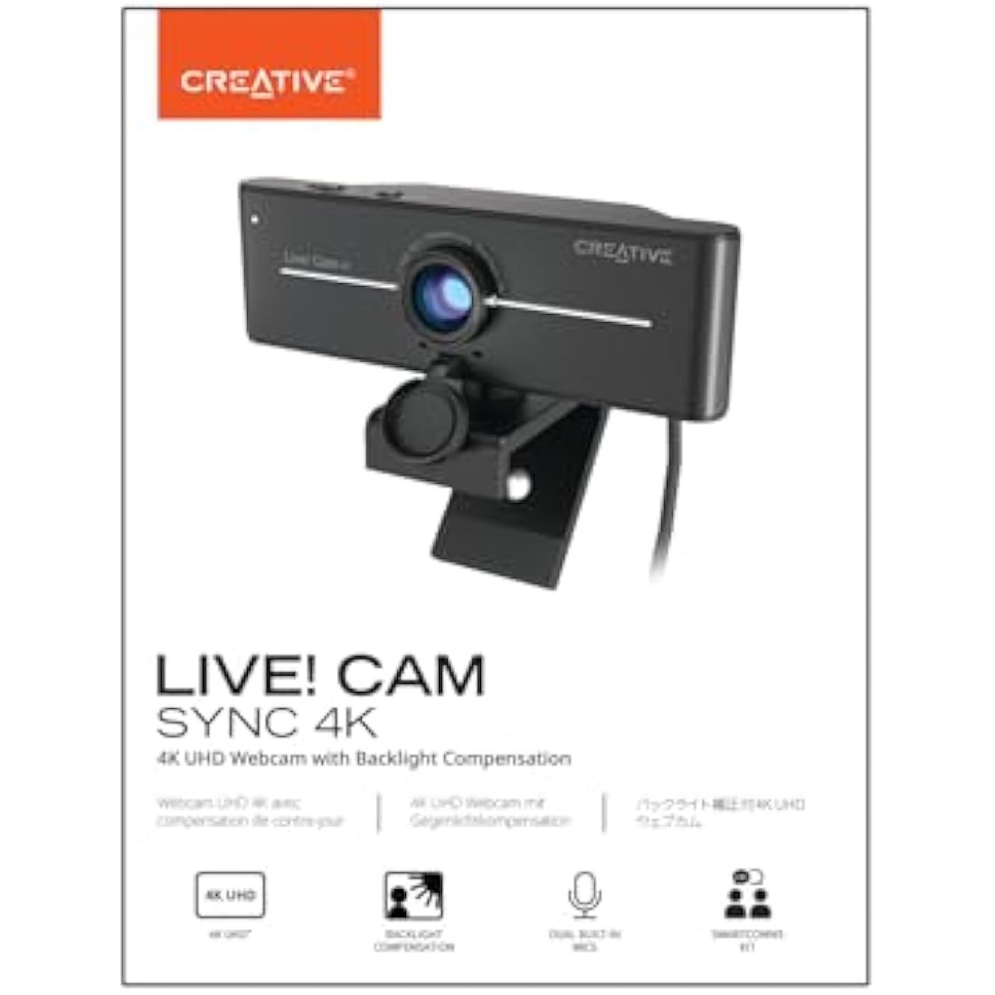 Creative Live! Cam Sync 4K UHD USB Webcam | 95° Wide-Angle & Dual Mics