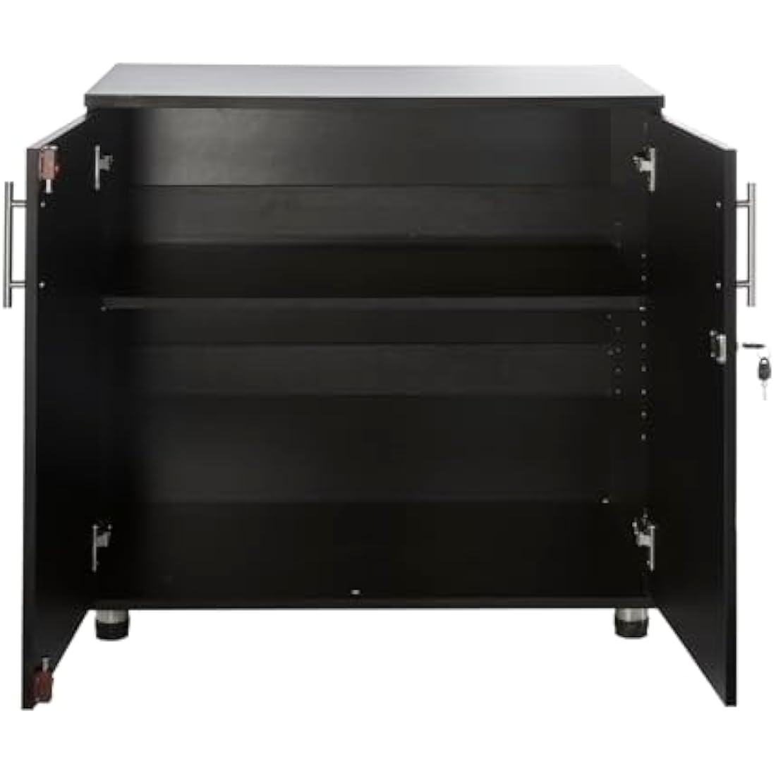 MMT Furniture Black Lockable Office Storage Cabinet | 75cm Desk Height