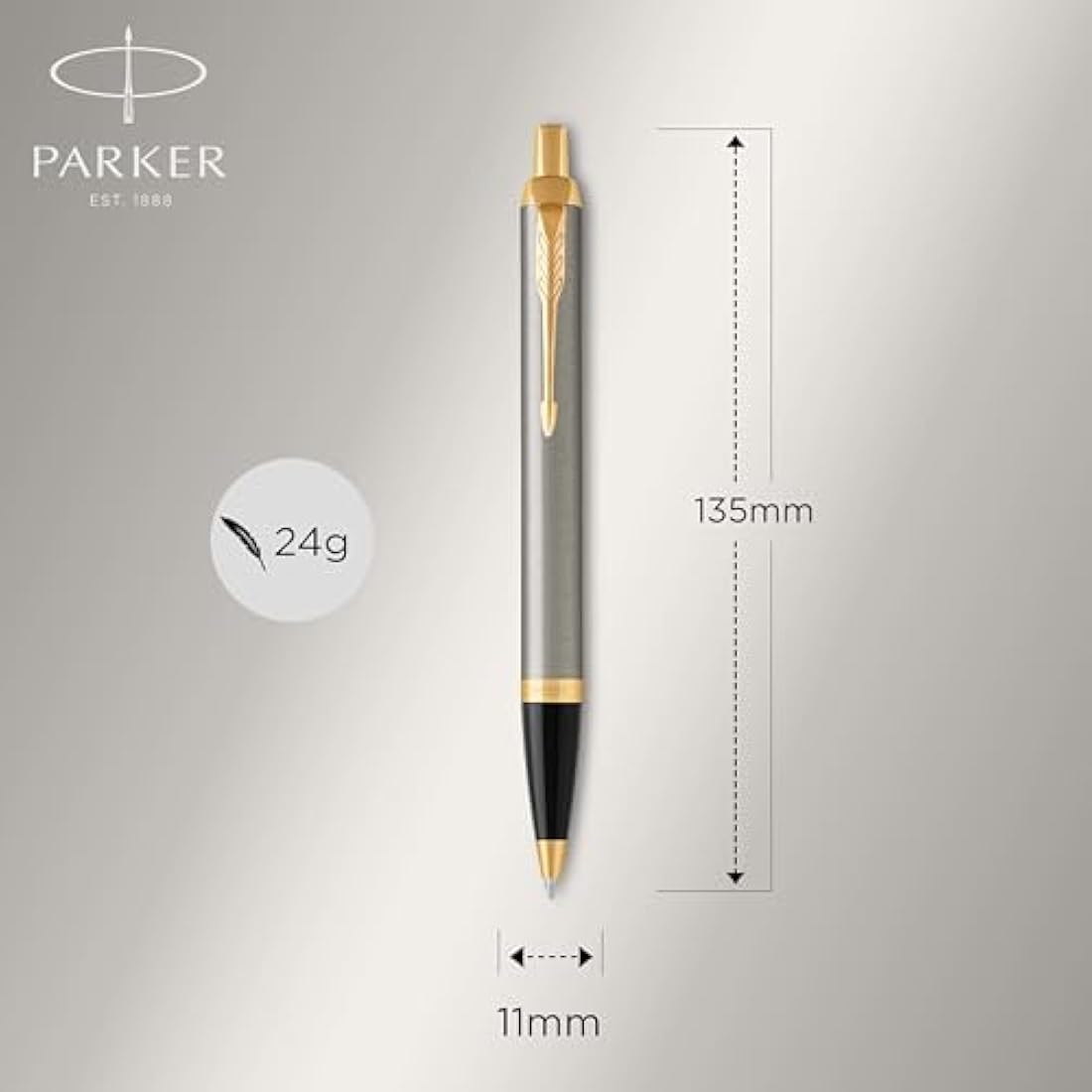 Parker IM Ballpoint Pen – Brushed Metal Medium Point Blue Ink Gift Box