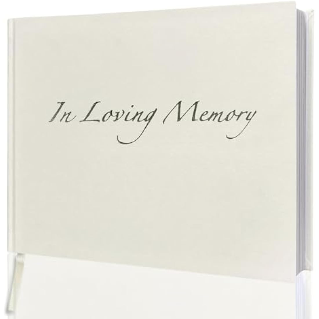 Memorial Guest Book – White Hardcover Condolence Book