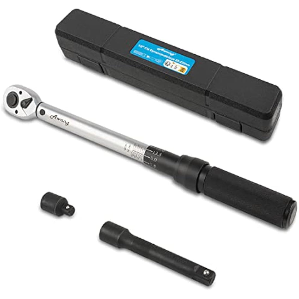 Awang 1/2-Inch Drive Click Torque Wrench Set | 25-220Nm Cr-V Steel