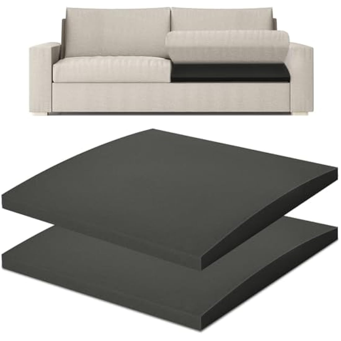 TANYOO Sofa Cushion Support for Sagging Seats – High Density Foam 2-Pack
