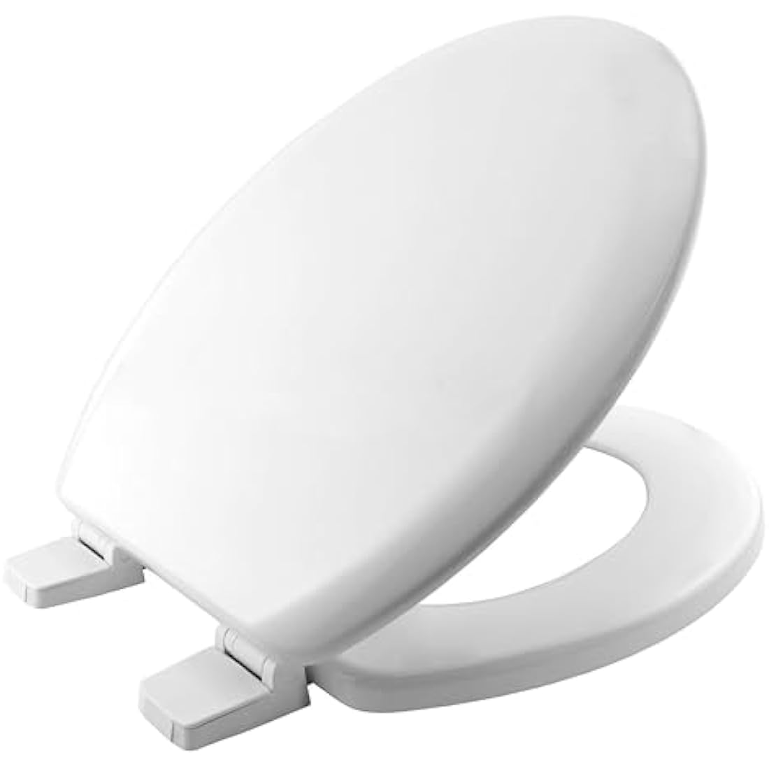 Bemis Chicago White Wooden Toilet Seat – Oval Shape with Easy Install