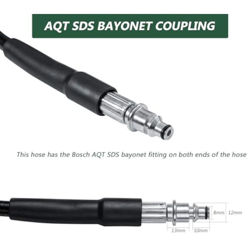 YUET 15M High Pressure Washer Hose for Bosch AQT & Aquatak | SDS Fittings
