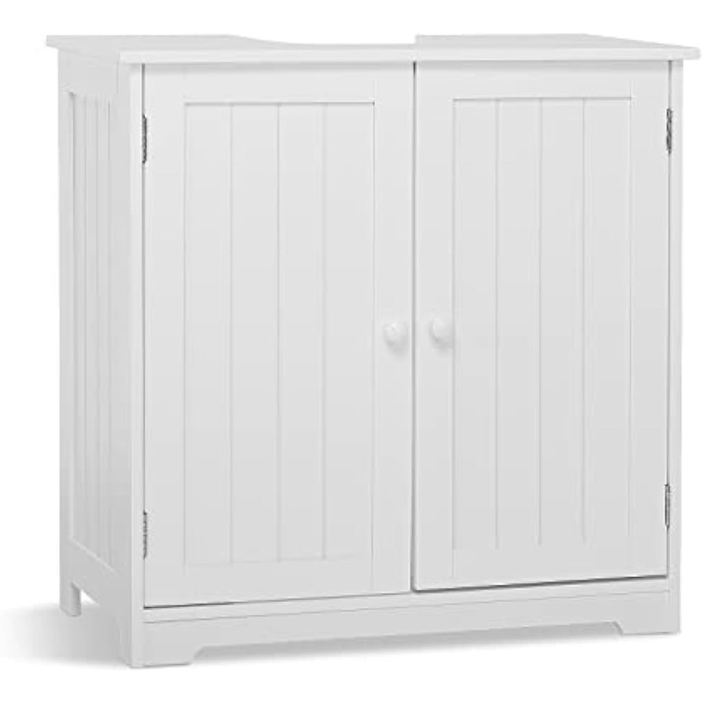Mondeer Under Sink Bathroom Cabinet – White Wooden Storage Unit