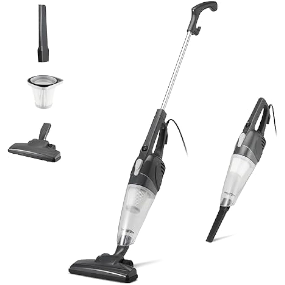 2-in-1 Corded Stick Vacuum with HEPA Filter - Black