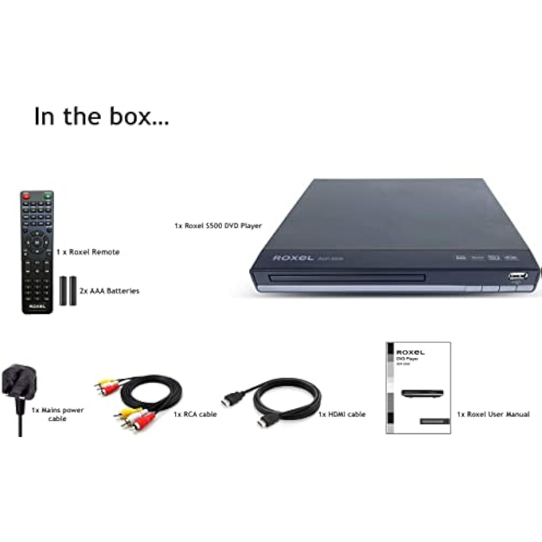 Roxel RDP-S500 Multi Region DVD Player | 1080p HDMI Upscaling & USB