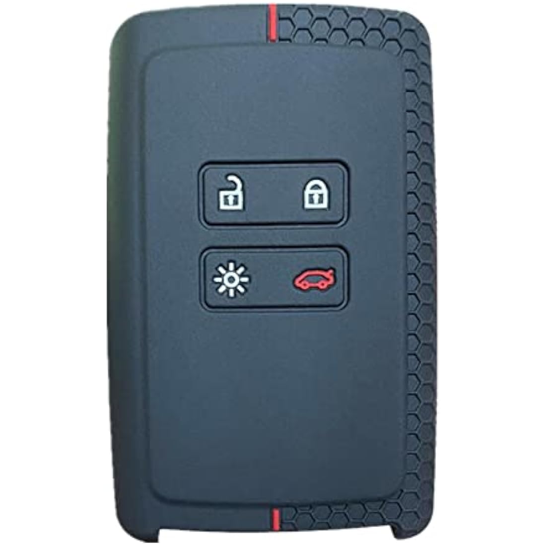 Happyit Silicone Car Key Cover for Renault Koleos Kadjar – Black & Red