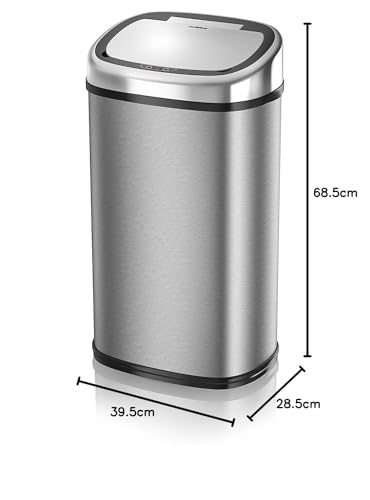 Tower T80901 Sensor Kitchen Bin | 58L Stainless Steel Automatic Lid