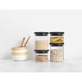 Brabantia Stackable Food Storage Jars - 4 Piece Set - Dark Grey