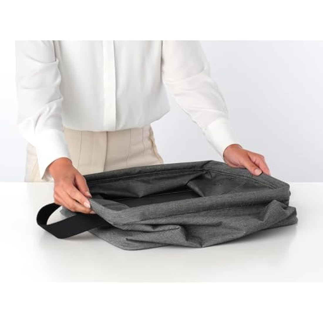 Brabantia Foldable Laundry Basket – 35L Water-Resistant Hamper, Pepper Black