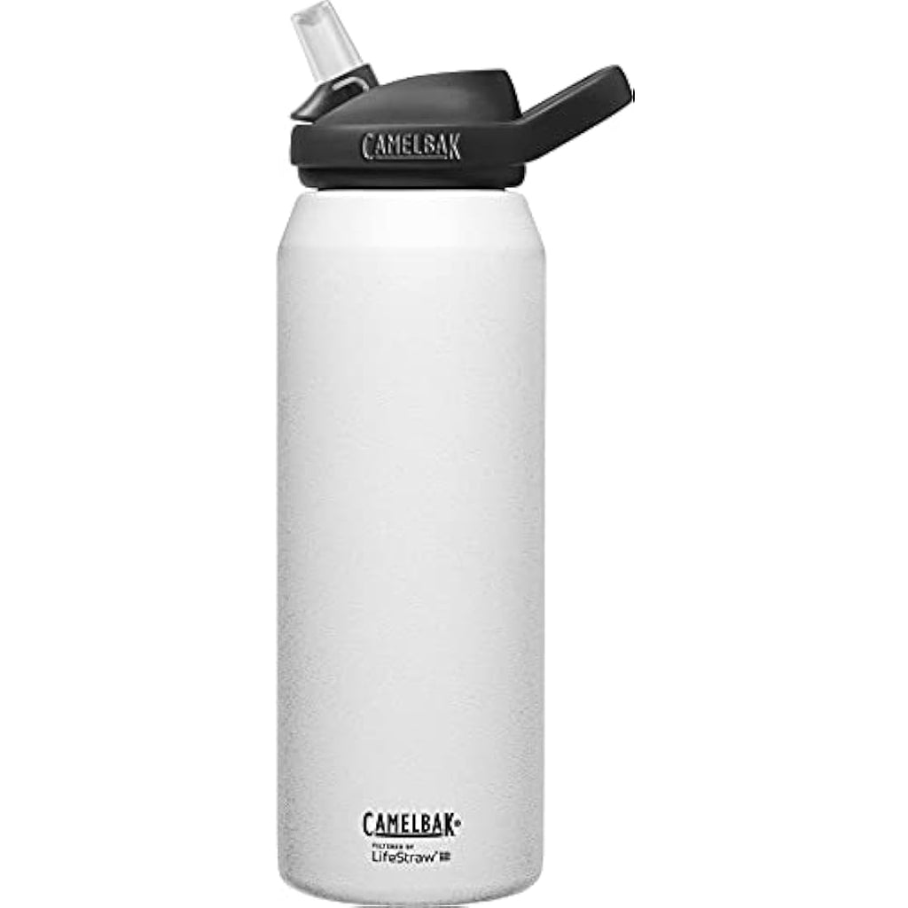 CamelBak Eddy+ LifeStraw 1L Filtered Water Bottle – White Stainless