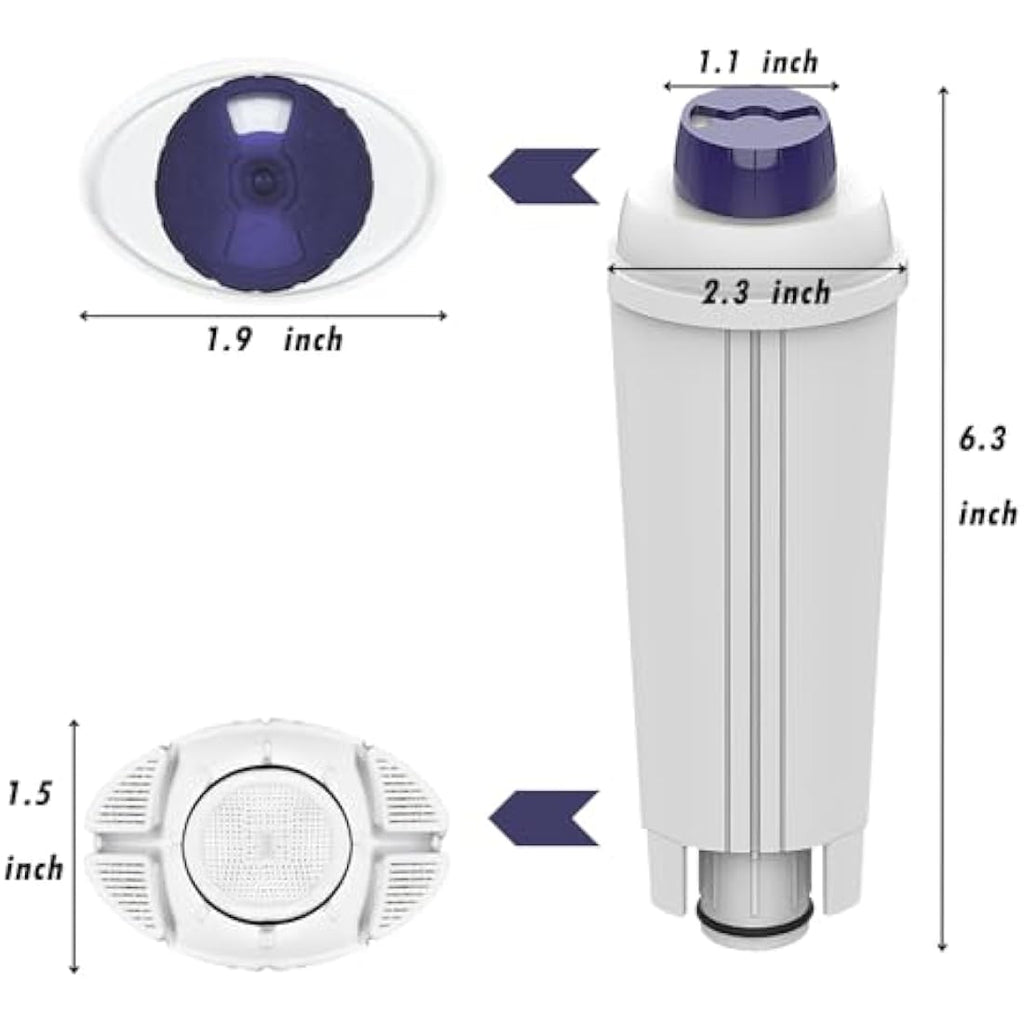 Jolof Store DLSC002 Water Filter for DeLonghi Coffee Machines – 6 Pack