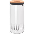 Brabantia 35L Laundry Bin – White Hamper with Cork Lid & Bag