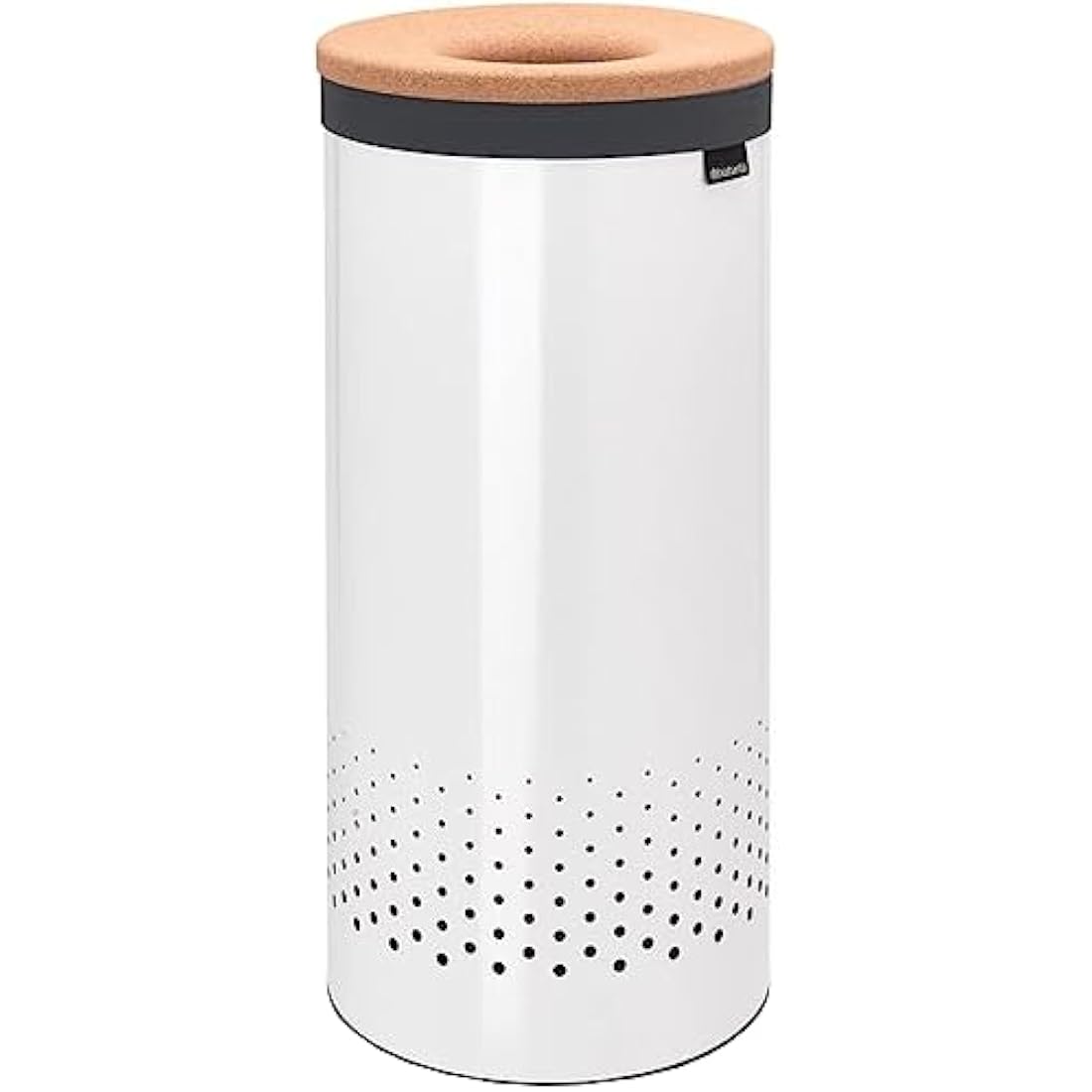 Brabantia 35L Laundry Bin – White Hamper with Cork Lid & Bag
