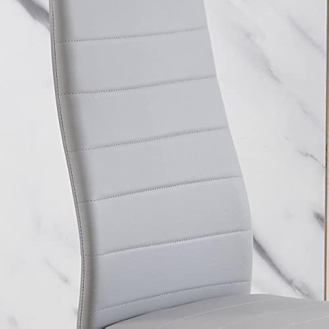 Modern Faux Leather Dining Chairs - Set of 2 Grey