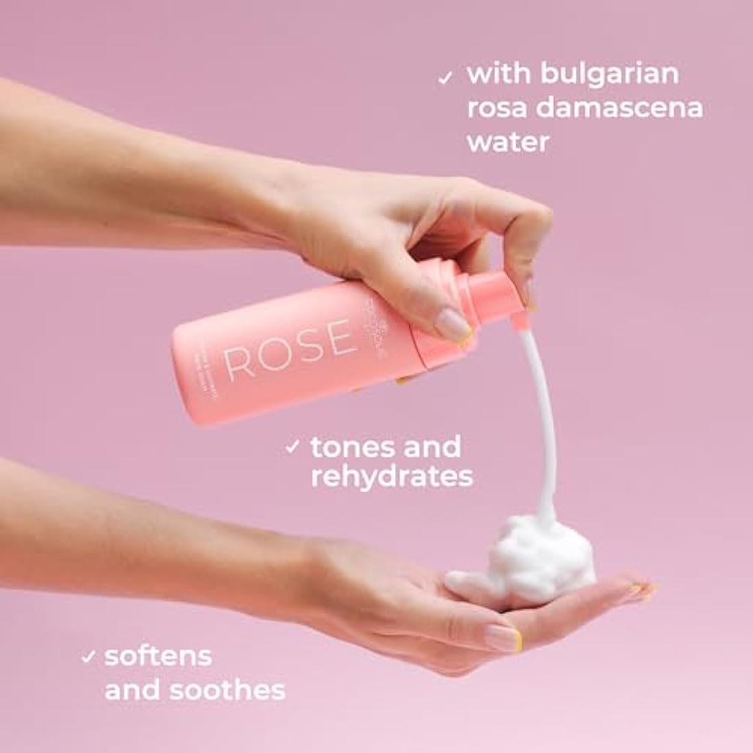 COCOSOLIS Rose Face Foam – Hydrating Hyaluronic Acid Pore Cleanser