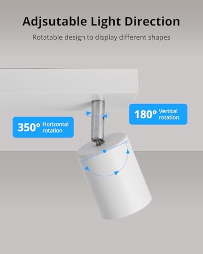 Gr4tec 5-Way LED Ceiling Spotlight Bar | Matte White GU10 Light Fitting