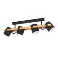 Eglo Hornwood 4-Light Ceiling Light | Black Metal & Natural Wood